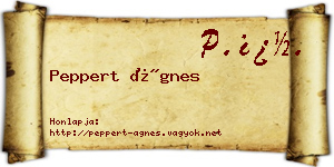 Peppert Ágnes névjegykártya